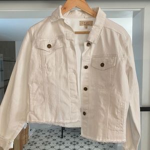 Chelsea & Violet White Crop Jean Jacket